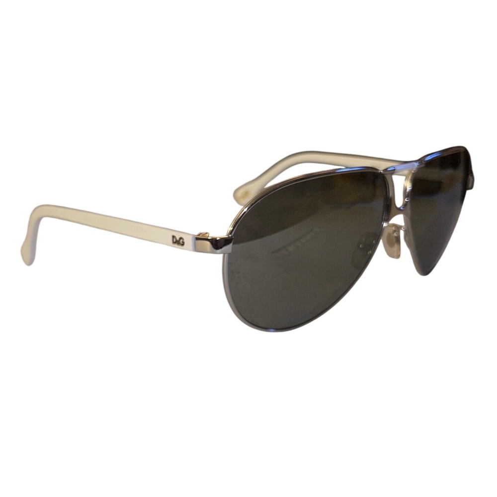 D&G Dolce & Gabbana 6067 Aviator Sunglasses Silver White 062/6G 63-10 135